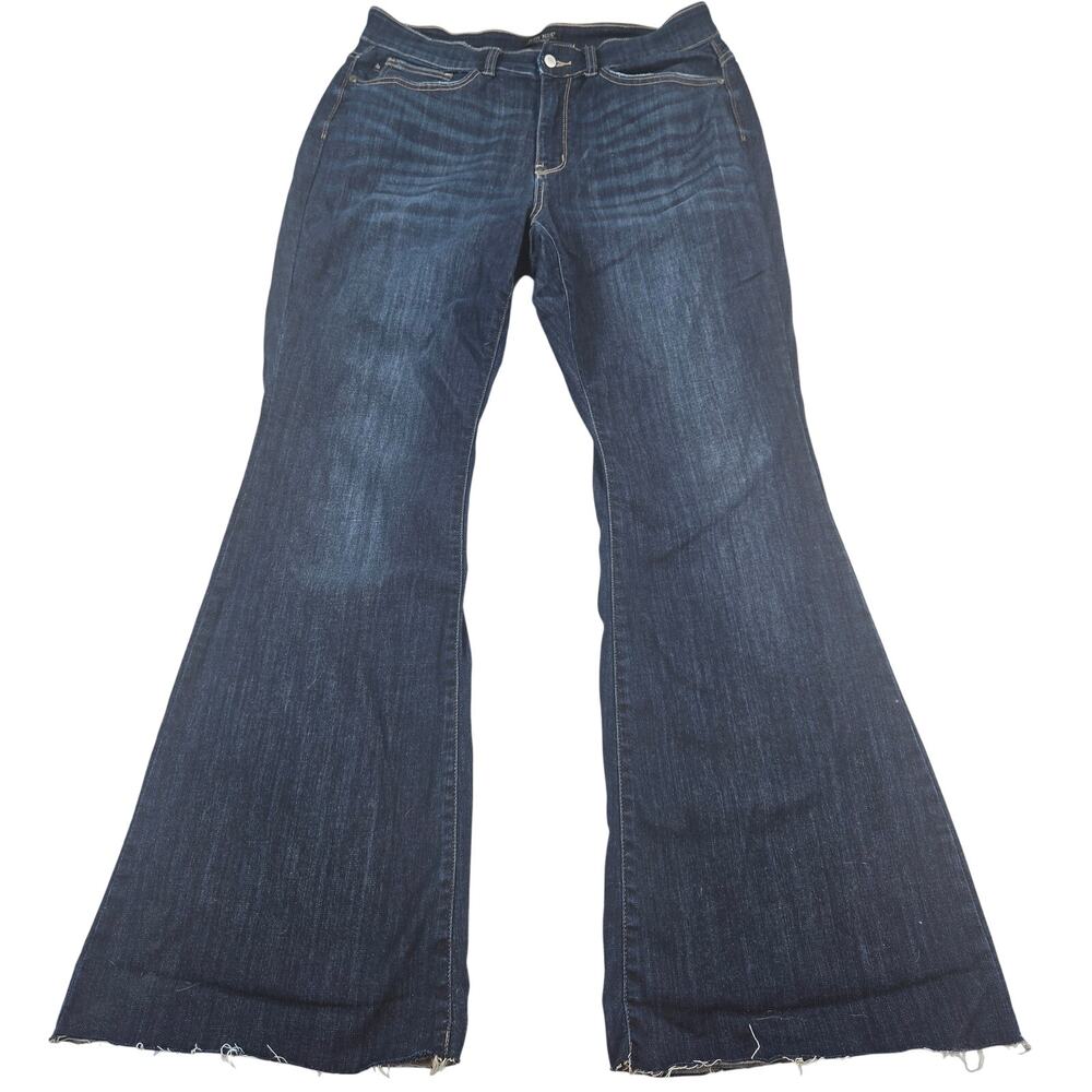 Judy Blue High Rise Raw Hem Flare Blue Stretch Jeans Women's Size 16W